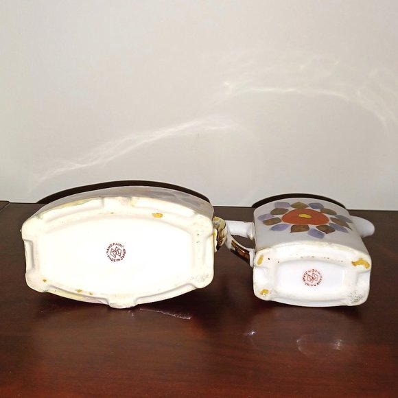 Vintage Hand Painted Creamer and Sugar Bowl From Japan circa 1940s TT Takito - Picture 3 of 8